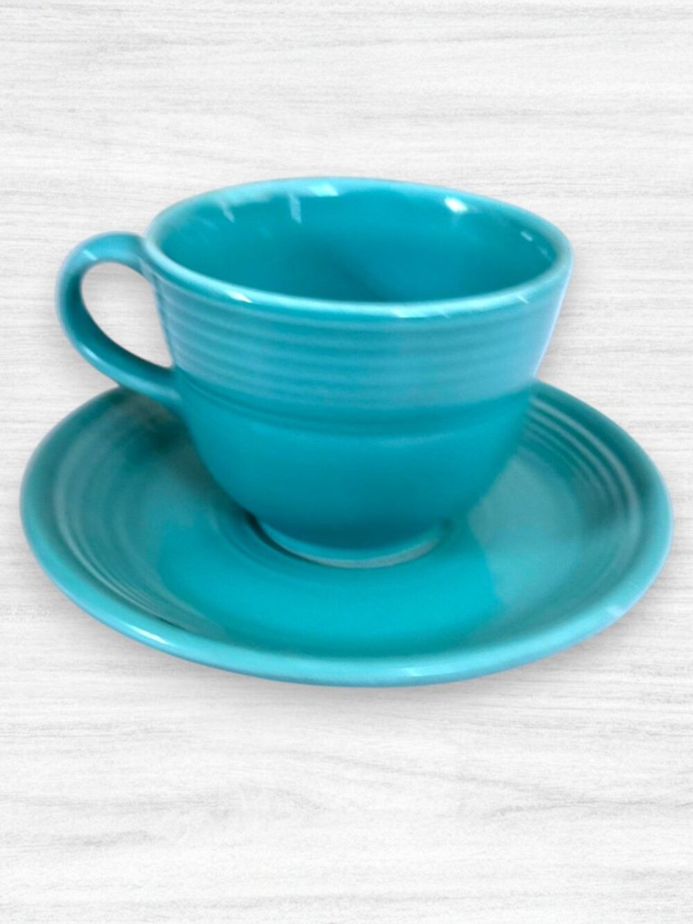 Fiesta Turquoise Cup & Saucer Set Fiestaware Homer Laughlin